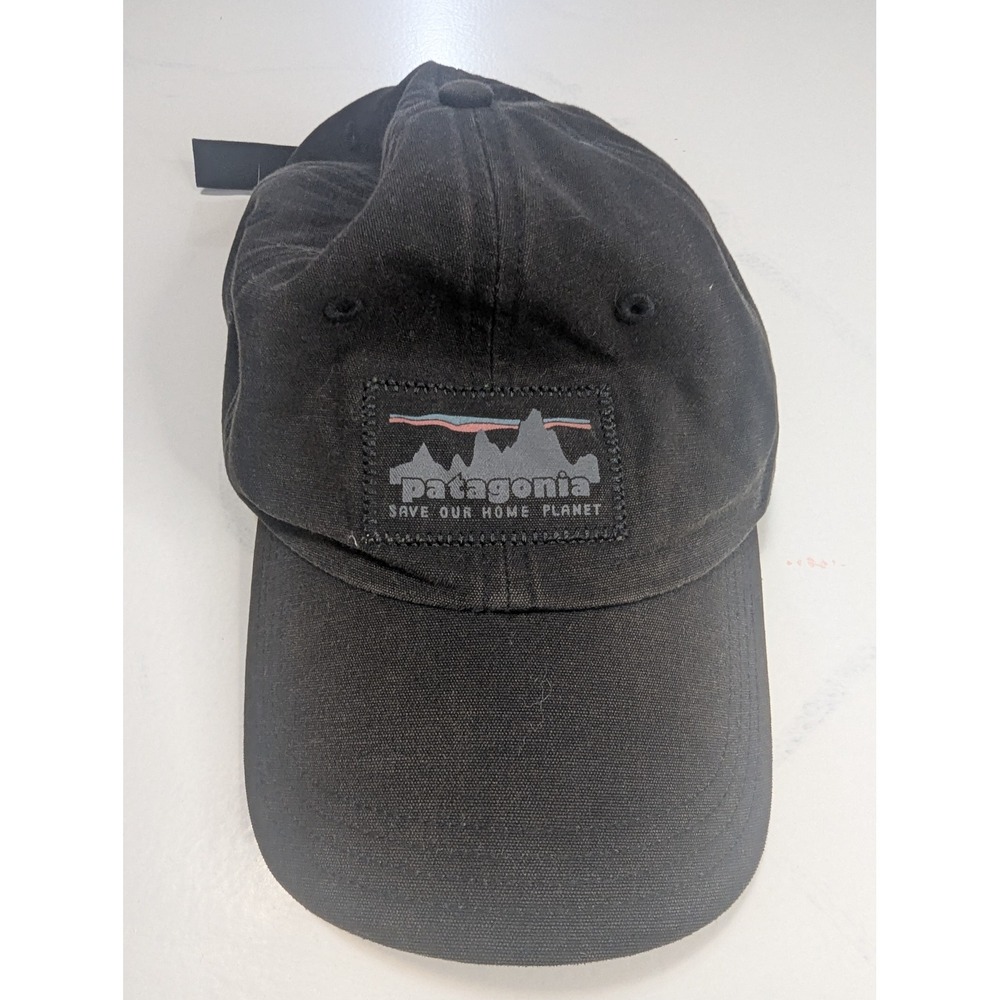 Patagonia P-6 Label Trad Cap Black Organic Cotton Hat 38357 FA21 Adjustable